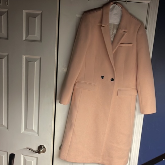 BANANA REPUBLIC PINK DOUBLE-BREASTED COAT PINK BLUSH MEDIUM - Picture 9 of 16